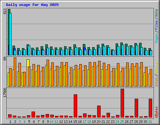 Daily usage for May 2025