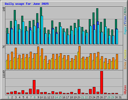 Daily usage for June 2025
